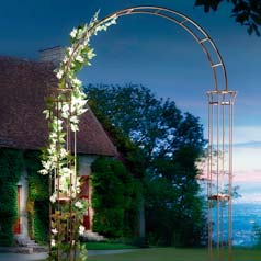 Metal Garden Arch with Solar Light - Roman Style